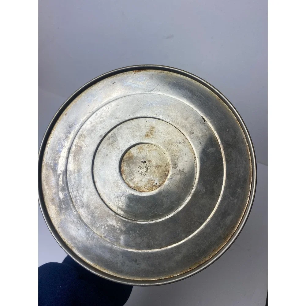 Vintage Soviet USSR Tea Kettle Nickel Plated Bronze Bakelite Handle Melon Shape